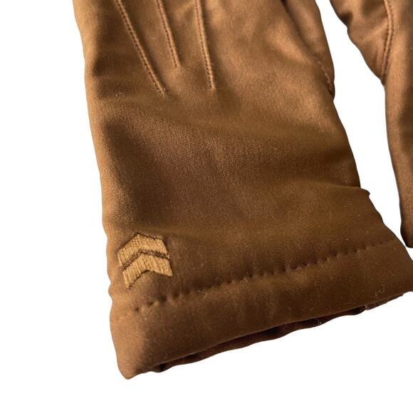 Vintage 80s Isotoner Brown Nylon Leather Driving Gloves S/M Lightweight Soft - Picture 3 of 16